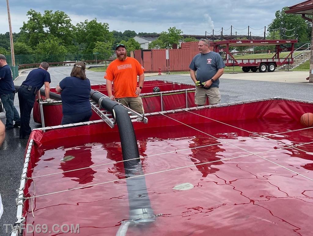 Chief Hornberger, Chief Engineer Weiler and FF McGlauflin at a recent mobile water supply class held by Chester County