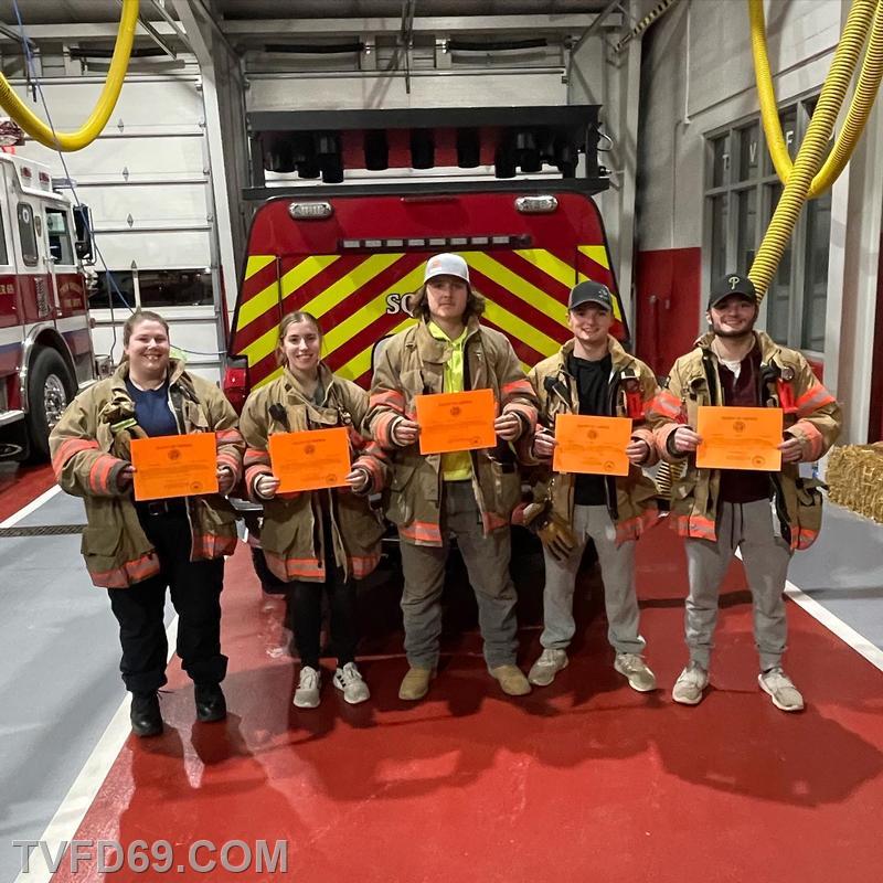 (L-R) FF McGlauflin, FF Borkowski, FF Gardner, FF A. Whiteman, FF C. Whiteman after being sworn in as fire police.