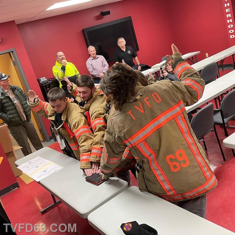 5 members getting sworn in as fire police